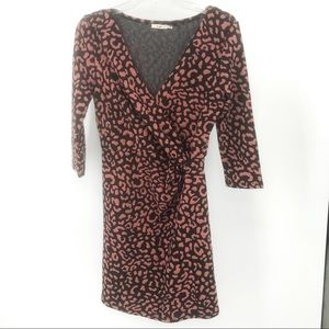 Mi Ami Leopard Print Wrap Effect Dress Sz S. #A9